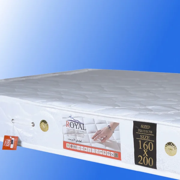 یه تصویر از زاویه نزدک تشک رویال یک نفره مدل آسایش فنری سایز ۱۲۰×۲ است